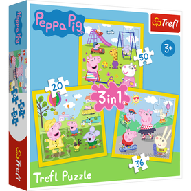 Trefl 34849 Puzzle 3w1 Peppa Ping