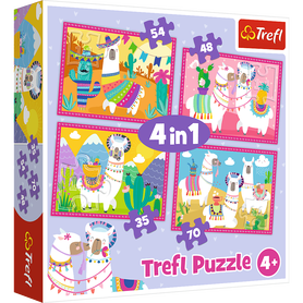 Trefl 34322 Puzzle 4w1 Lamy Na Wakacjach
