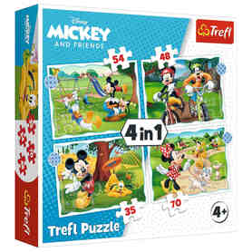 Trefl 34604 Puzzle 4w1 Fajny Dzień Mickiego