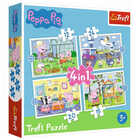 Trefl 34359 Puzzle 4w1 Wakacje Świnki Peppa Pig (1)